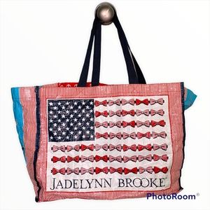 Jadelynn Brooke Large American Flag Tote Bag